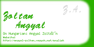 zoltan angyal business card